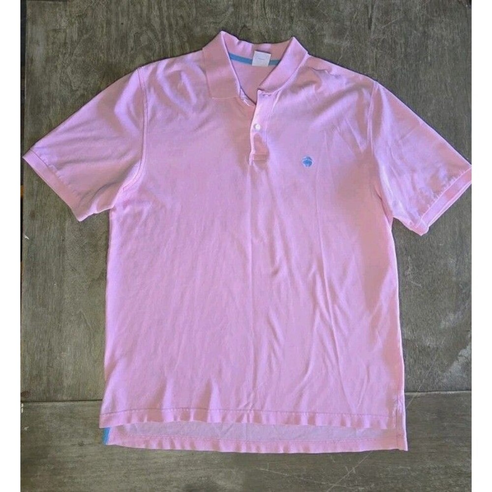 Brooks Brothers Performance Polo Pink Solid Cotton Original Fit Short Sleeve XL